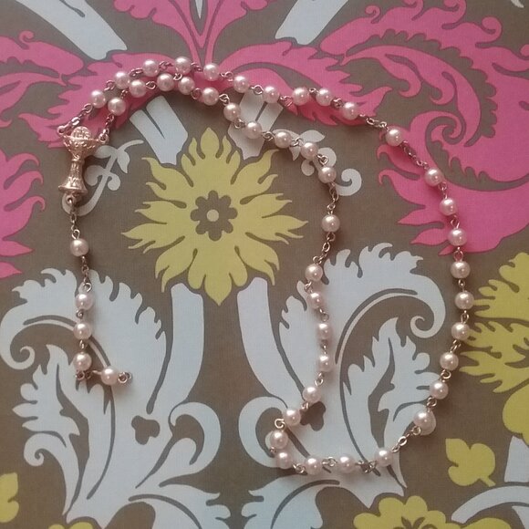 Vintage Rosary Beads IHS Chalice of Life - Religious Catholic Symbol - Picture 5 of 7
